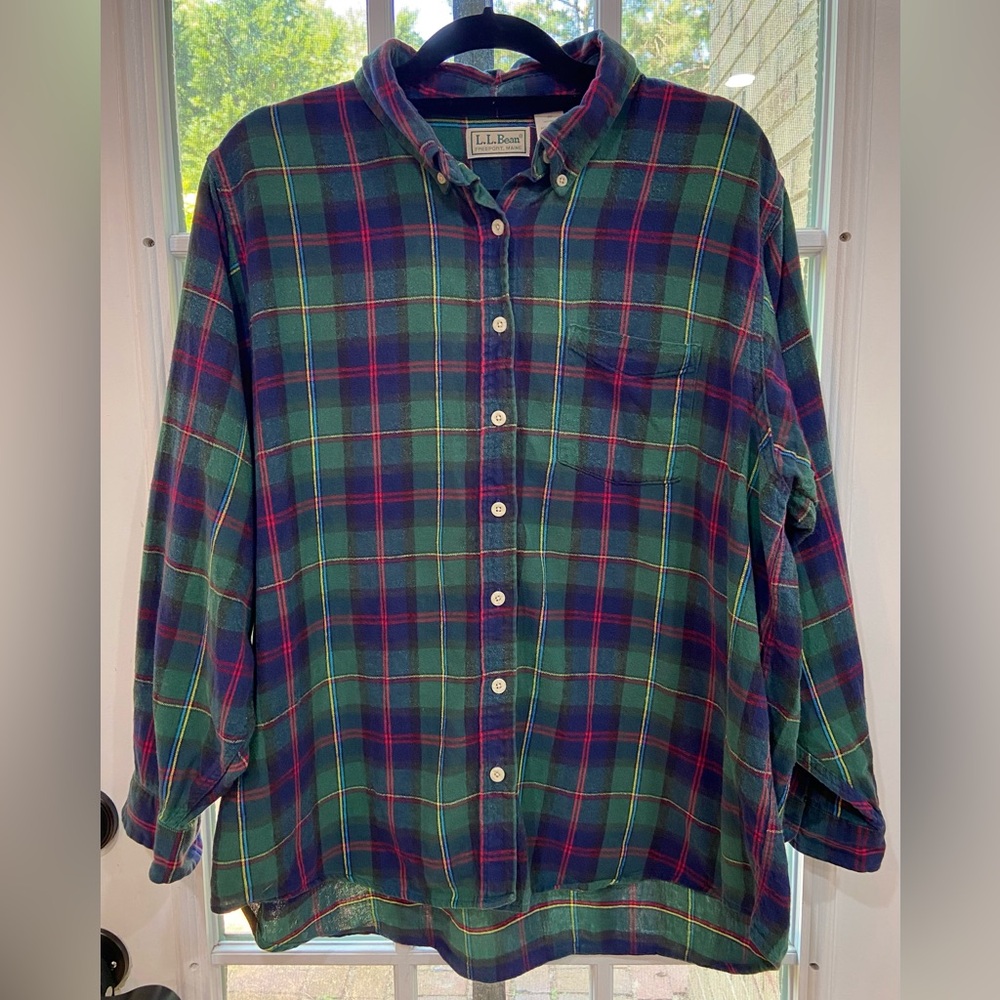 Vintage LL Bean Plaid Button Down Flannel